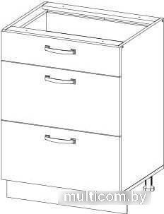 Шкаф напольный Anrex Alesia 3S/60-F1 (серый/дуб анкона)