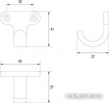 Крючок мебельный Boyard Twin K120CP.2