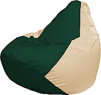 Кресло-мешок Flagman Груша Мега Super Г5.1-62 (тёмно-зелёный/светло-бежевый)