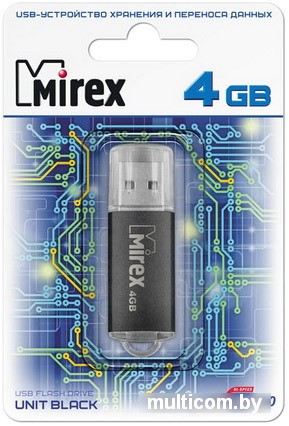 USB Flash Mirex UNIT BLACK 4GB (13600-FMUUND04)