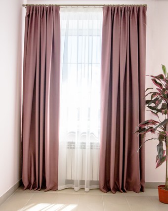 Комплект штор Decoretto Блэкаут роза БР-K16 4.25x2.5 м (розовый, 2 шт)
