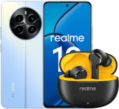 Смартфон Realme 12 RMX3871 8GB/512GB международная версия (голубой рассвет) и наушники Realme Buds T110 (черный)