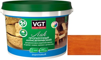 Лак VGT Пропиточный с антисептиком 0.9 кг (калужница)