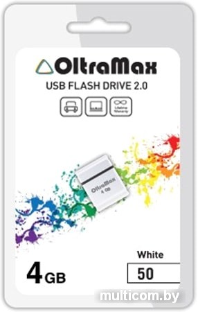 USB Flash Oltramax 50 4GB (белый)