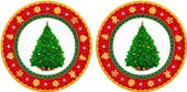 Набор десертных тарелок Elan Gallery Новогодняя елка 420678 (узор New Bone China)