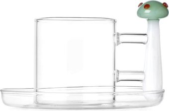 Чашка с блюдцем Ichendorf Milano Alice 0935209034 (зеленый гриб)