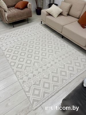 Ковер для жилой комнаты Radjab Carpet Поло Прямоугольник EN 268 12455RK (0.8x1.5, Cream)