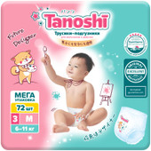 Трусики-подгузники Tanoshi Baby Pants M 6-11 кг (72 шт)