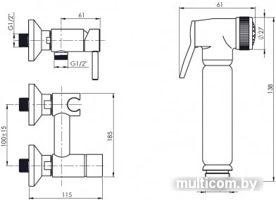 Смеситель Rubineta Bide Onyx 625116