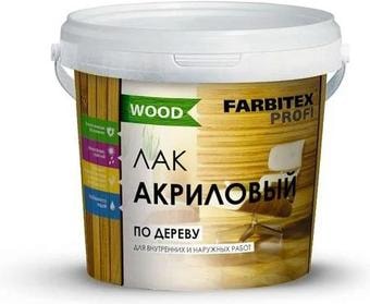 Лак Farbitex Profi Wood акриловый универсальный по дереву 0.9 л