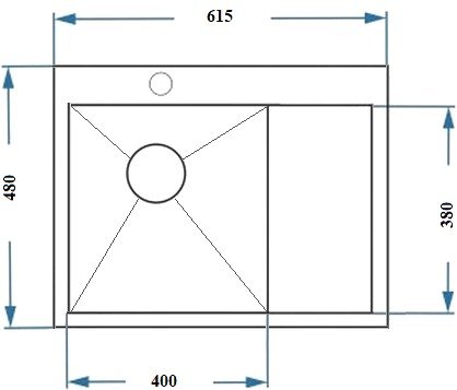 Кухонная мойка Asil AS 3069 (правая, матовая, 1 мм)