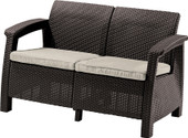 Садовый диван Keter Corfu II Love Seat 258946 (коричневый)