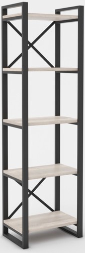 Стеллаж Hype Mebel Стандарт 80x200 (черный/древесина белая)