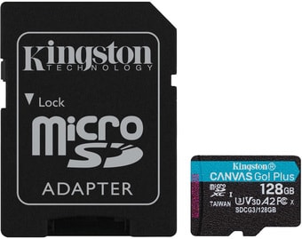 Карта памяти Kingston Canvas Go! Plus microSDXC 128GB (с адаптером)