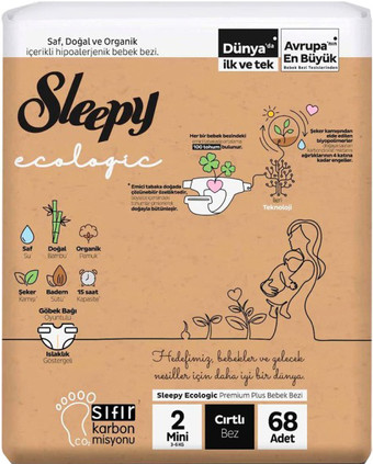 Подгузники Sleepy Ecologic 2X Jumbo Mini (68 шт)