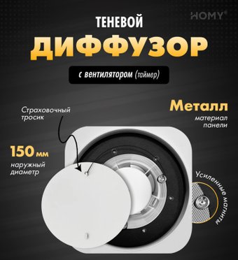 Осевой вентилятор HOMY Air Lite Круглый с таймером AL100WT d150 (белый)