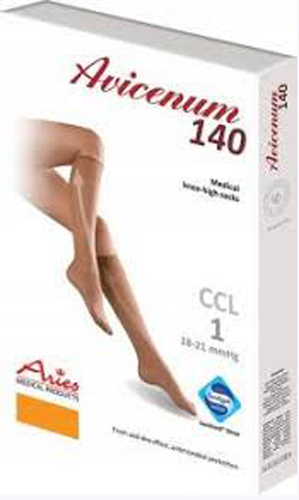 Гольфы компрессионные Aries Avicenum 140 тонкие с закрытым носком 9999 (M, long)