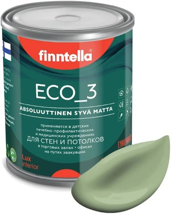 Краска Finntella Eco 3 Wash and Clean Sypressi F-08-1-1-LG91 0.9 л (светло-зелен)