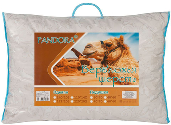 Спальная подушка Pandora Верблюжья шерсть тик 50x70