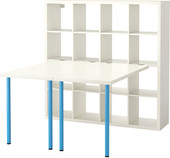 Компьютерный стол Ikea Каллакс (белый/синий) [491.336.16]