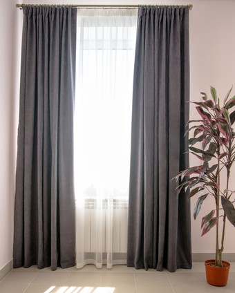 Комплект штор Decoretto Канвас серый КСГ-K111 3.75x2.7 м (графит, 2 шт)