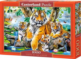 Пазл Castorland Семья тигров у ручья