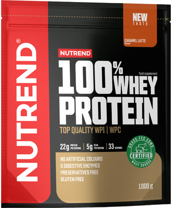 Протеин сывороточный (изолят) Nutrend 100% Whey Protein (1000г, карамельный латте)