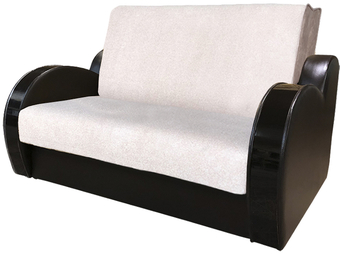 Диван Асмана Виктория 120 с декором 3 (астра 10 подлокотник кожзам коричневый)