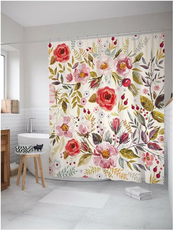 Шторка-занавеска для ванны JoyArty Цветочная солянка sc_30479