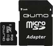 Карта памяти QUMO microSDXC UHS-1 64GB + адаптер (QM64GMICSDXC10U1)