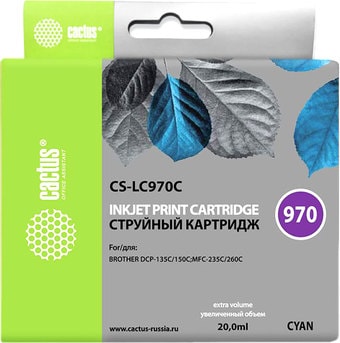 Картридж CACTUS CS-LC970C (аналог Brother LC970C)