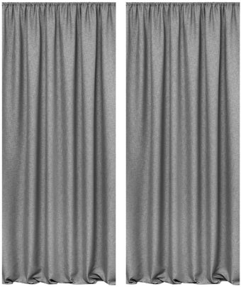 Комплект штор Amore Mio Блэкаут лен однотонный 102-02 150x270 90303 (серый)