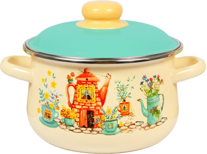 Кастрюля СтальЭмаль Чайный домик 1с45я