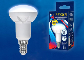 Светодиодная лампочка Uniel LED-R50 7W/4000K/E14/FR/DIM PLP01WH UL-00004709