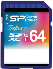 Карта памяти Silicon-Power SDXC Superior UHS-1 (Class 10) 64 GB (SP064GBSDXCU1V10)