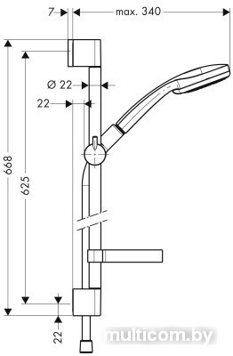 Душевая панель Hansgrohe Croma 100 Multi/Unica’C (27775000)