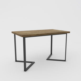 Кухонный стол Hype Mebel Дельта раздвижной 125x75 (черный/дуб галифакс олово)