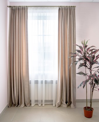 Комплект штор Decoretto Бархат премиум БП-К7 1.75x2.6 м (бежевый, 2 шт)