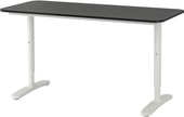 Письменный стол Ikea Бекант (ясеневый шпон, черная морилка/белый) 892.826.71