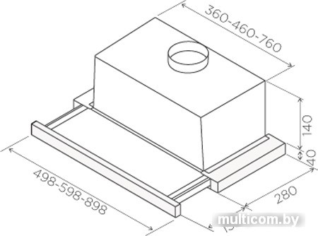 Кухонная вытяжка Jetair Orion LX/GR/F/60/VT PRF0099878C