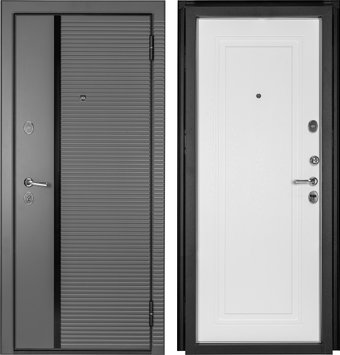 Металлическая дверь Guard MG60 МДФ/МДФ 87х205 правая (серый/белый ясень)