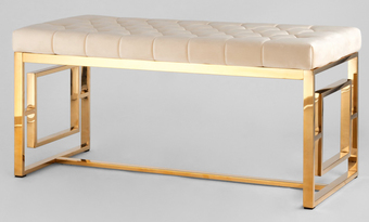Пуфик Stool Group Бруклин Bench-012-TG-BG (вельвет бежевый/сталь золото)