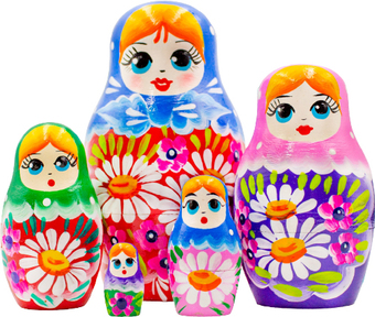 Развивающая игра Брестская Матрешка Разноцветная радужная (набор 5 шт)