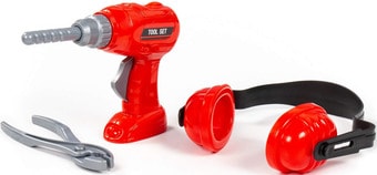 Набор инструментов игрушечных Полесье №21 91093 (шуруповерт, наушники, плоскогубцы)
