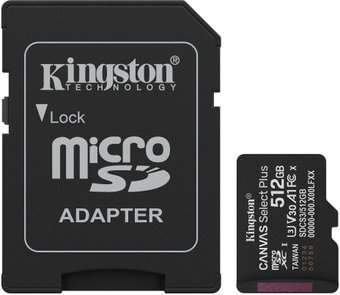 Карта памяти Kingston Canvas Select Plus microSDXC 512GB SDCS3/512GB (с адаптером)