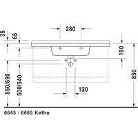 Умывальник Duravit Starck 3 105x48.5 (0304100000)