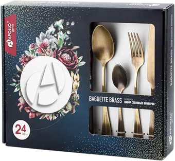 Набор столовых приборов Apollo Genio Baguette Brass BRA-24