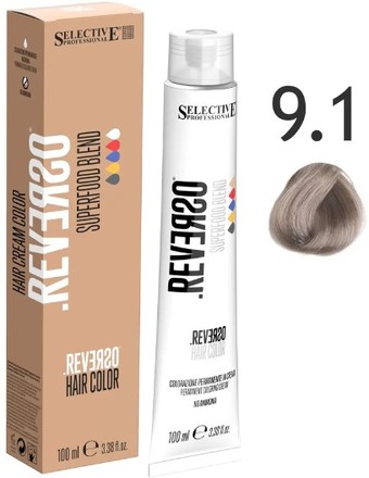 Крем-краска Selective Professional Reverso Superfood 9.1 89091 (100 мл, очень светлый блондин пепельный)