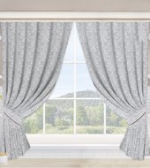 АртПостель Вензель серый для кухни с подхватом Ш.145.180