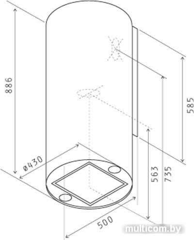 Кухонная вытяжка Jetair Pipe BL/A/43 PRF0099229A